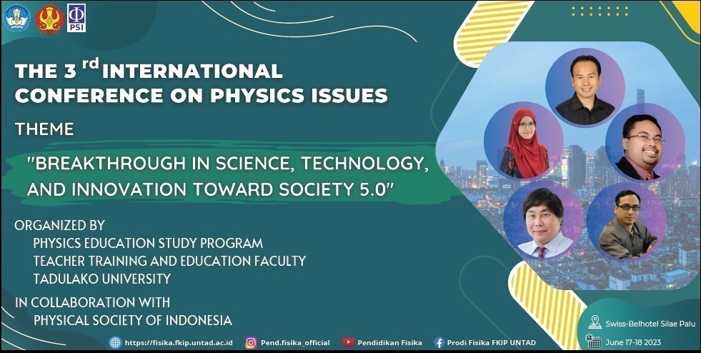 Advancing Scientific Frontiers: ICoPIs 2023, The 3rd International Conference on Physics Issues at FKIP Universitas Tadulako