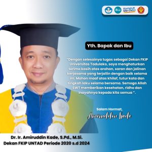 Ucapan terimaksih dari Dr. Ir. Amiruddin Kade, M.Si