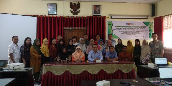 DOSEN PENDIDIKAN FISIKA UNTAD TINGKATKAN KECAKAPAN DIGITAL GURU SMPN 6 PALU MELALUI PELATIHAN PEMBUATAN PERMAINAN EDUKASI ONLINE DENGAN QUIZWHIZZER